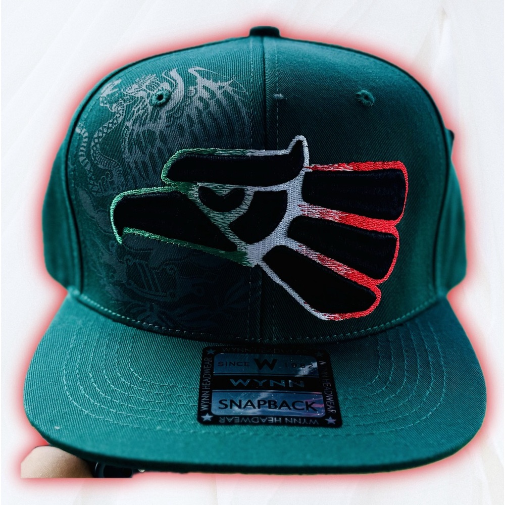 Mexico America Country Eagle Shield Green Snapback Flat Bill Adult Men Hat Cap